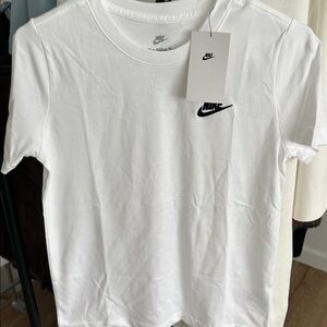 Nike Kids White Tee with Black Logo